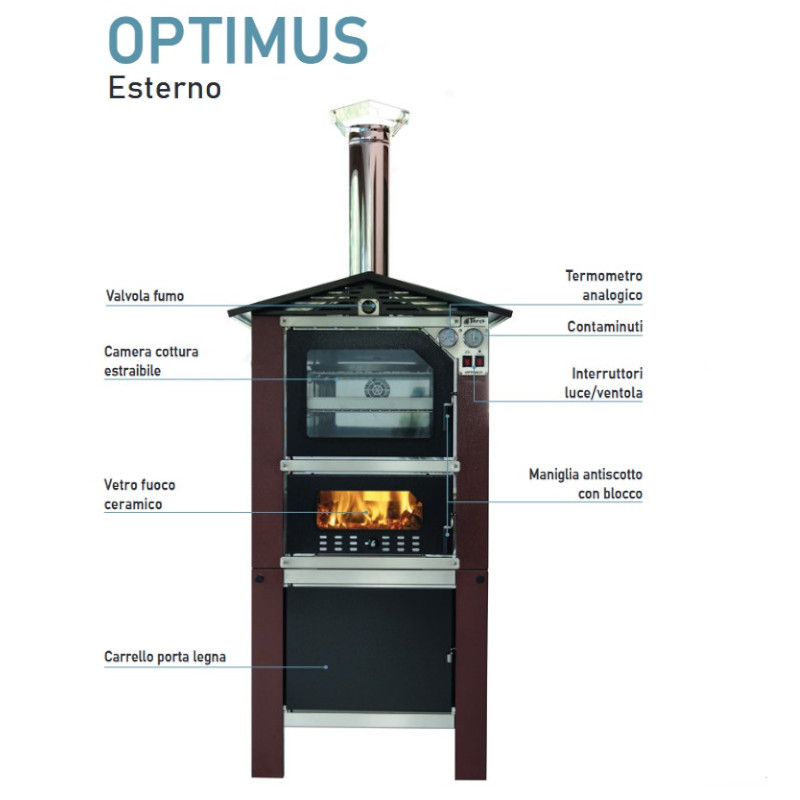 FORNO A LEGNA TAFER OPTIMUS 80 RAMATO O GRIGIO